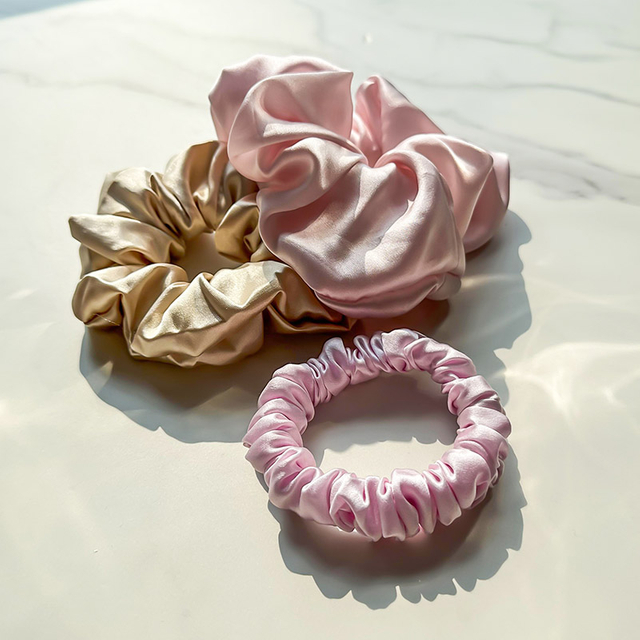 Удобные для волос и роскошные шелковые резинки для волос 22 Momme, шелковая резинка для волос из 100% натуральной шелковицы 22 Momme, резинка для волос из 100% чистого шелка