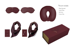 Случай 4: комплект маски для глаз, подушки для шеи и шелкового шарфа 